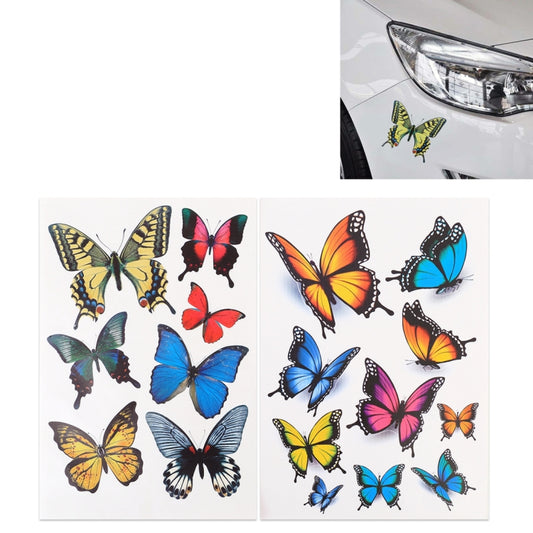 7 PCS Butterfly Shape Plastic Car Free Sticker(Colour) - Decorative Sticker by buy2fix | Online Shopping UK | buy2fix