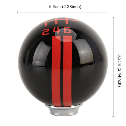 Universal Vehicle Ball Shape Modified Resin Shifter Manual 6-Speed Right-R Gear Shift Knob(Black Red) - Shift Knob by buy2fix | Online Shopping UK | buy2fix