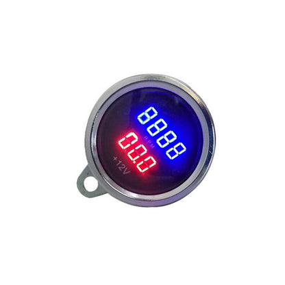 2 in 1 Universal Digital Display Waterproof LED Voltage Meter Tachometer for DC 12V Motorcycle - Electrical Instruments by buy2fix | Online Shopping UK | buy2fix