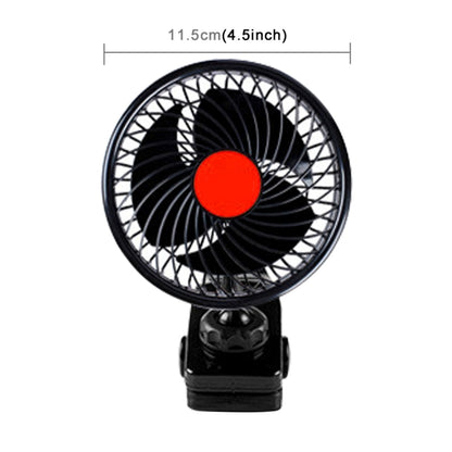 HUXIN HX-T602E 6.5W 4.5inch 360 Degree Adjustable Rotation Clip One Head Low Noise Mini Electric Car Fan with Roller Switch, DC24V - Heating & Fans by buy2fix | Online Shopping UK | buy2fix