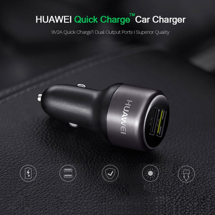 Original Huawei CP31 18W Max Dual USB Port Fast Charging Car Charger (Grey) - Car Charger by Huawei | Online Shopping UK | buy2fix