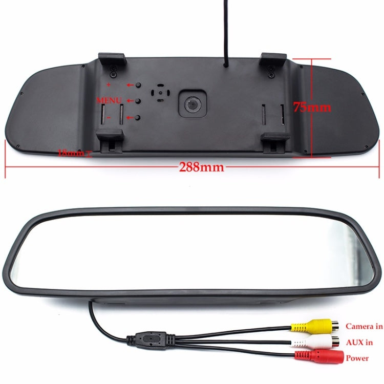 PZ604 170 Degree Car 4.3 inch Rearview Mirror Monitor with Round Camera - In Car by buy2fix | Online Shopping UK | buy2fix