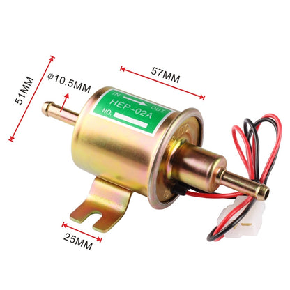 HEP-02A Universal Car 24V Fuel Pump Inline Low Pressure Electric Fuel Pump (Gold) - In Car by buy2fix | Online Shopping UK | buy2fix