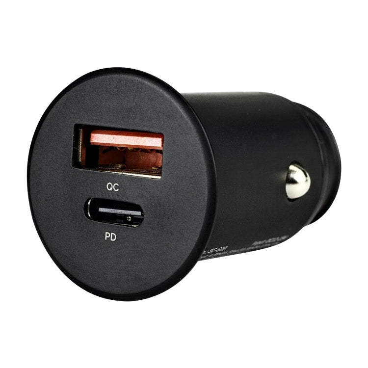 ROCK H15 Dual Port USB + USB-C / Type-C PD30W Car Charger (Black) - In Car by ROCK | Online Shopping UK | buy2fix