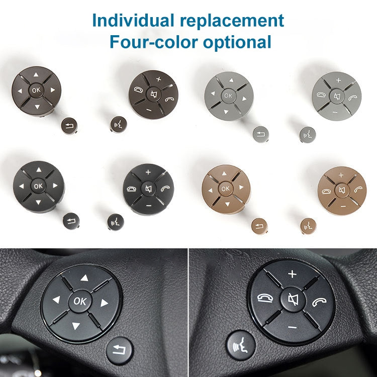 1 Pair Car Steering Wheel Switch Buttons Panel for Mercedes-Benz W204 2007-2014, Left Driving(Grey) - In Car by buy2fix | Online Shopping UK | buy2fix