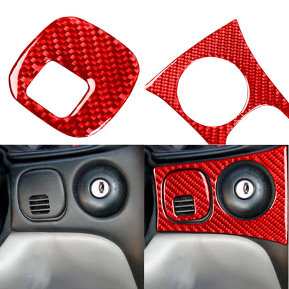 2 in 1 Carbon Fiber Car Key Panel Sticker for Chevrolet Corvette C5 1998-2004, Left Drive(Red) - In Car by buy2fix | Online Shopping UK | buy2fix