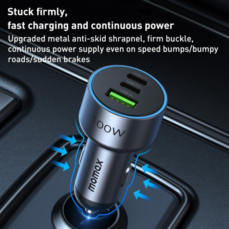 MOMAX UC17E 100W USB-C / Type-C x 2 + USB Three Ports Car Charger - Car Charger by MOMAX | Online Shopping UK | buy2fix