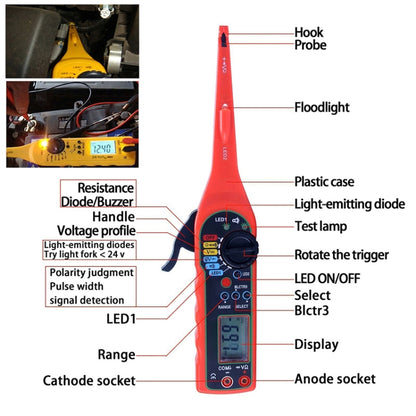 MS8211 Car Electric Circuit Tester (Yellow) - In Car by buy2fix | Online Shopping UK | buy2fix