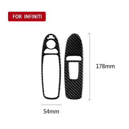 2 PCS Car Carbon Fiber Window Lift Panel Decorative Sticker for Infiniti Q60, Left Drive -  by buy2fix | Online Shopping UK | buy2fix