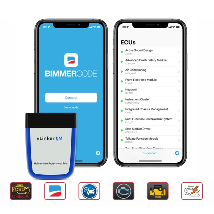 VLINKER BM V2.2 Bluetooth 3.0 Car OBD Fault Diagnosis Detector - In Car by buy2fix | Online Shopping UK | buy2fix