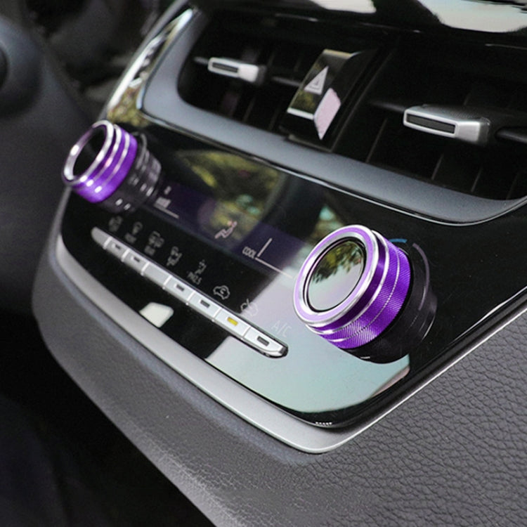 2 PCS Car Metal Air Conditioner Knob Case for Toyota Corolla / Levin / Allion / Yaris 2019-2021 (Purple) - In Car by buy2fix | Online Shopping UK | buy2fix