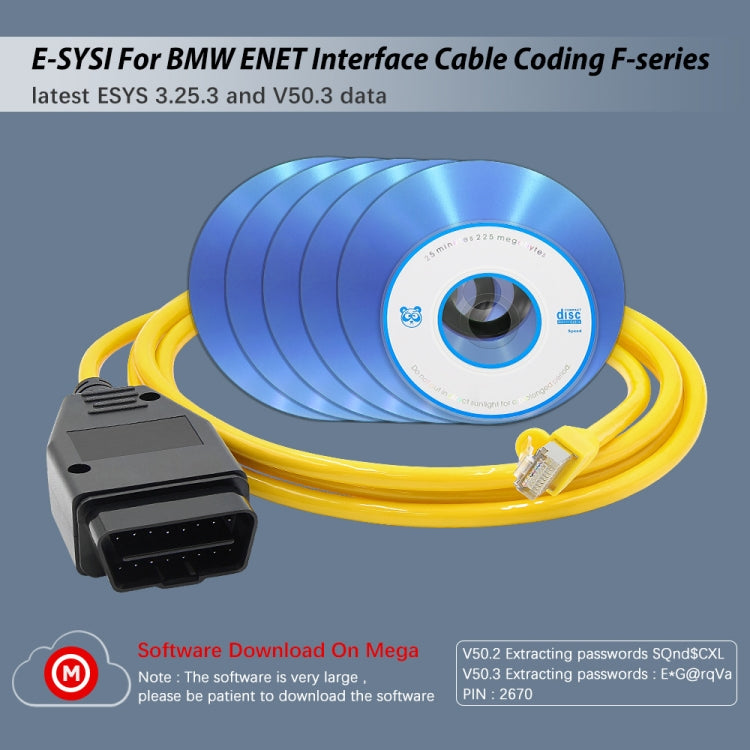 ESYS ENET for ICOM BMW F-Series with A Full Set of CD V50.3 Car Brush Hidden Cable - In Car by buy2fix | Online Shopping UK | buy2fix