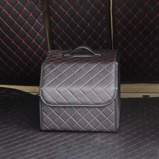 Car Trunk Foldable Storage Box, Checkered Small Size: 33 x 32 x 30cm(Black Red) - In Car by buy2fix | Online Shopping UK | buy2fix