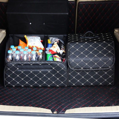 Car Trunk Foldable Storage Box, Checkered Middle Size: 40 x 32 x 30cm (Black Red) - In Car by buy2fix | Online Shopping UK | buy2fix