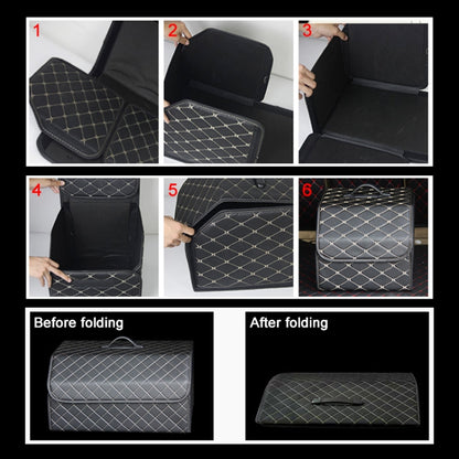 Car Trunk Foldable Storage Box, Rhombic Grid Large Size: 54 x 32 x 30cm (Black) - In Car by buy2fix | Online Shopping UK | buy2fix