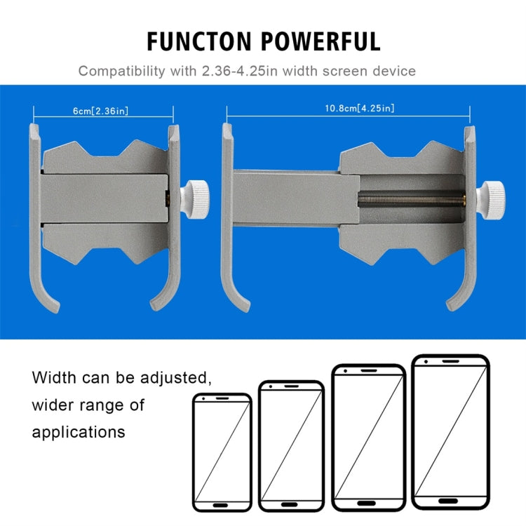 Motorcycle Aluminium Alloy Pressure Casting Mobile Phone Holder Bracket, Handlebar Version(Silver) -  by buy2fix | Online Shopping UK | buy2fix