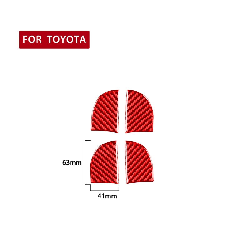 4 PCS / Set Carbon Fiber Car Inner Door Bowl Decorative Sticker for Toyota Corolla 2014-2018,Left and Right Drive Universal (Red) - In Car by buy2fix | Online Shopping UK | buy2fix