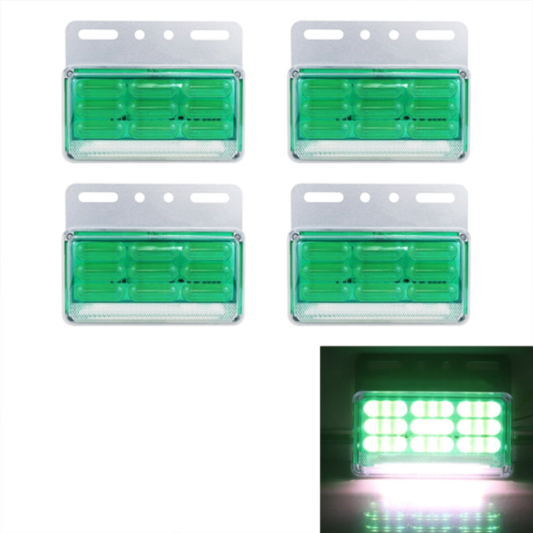 4 PCS ZS-9001 DC24V 9D Waterproof Car / Truck Side Marker Indicator Lights Bulb Lamp (Green Light) - In Car by buy2fix | Online Shopping UK | buy2fix