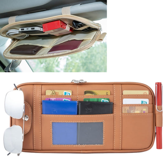 Universal Car Multi-functional Sun Visor Card Clip Bags Glasses Bill Clip Holder (Brown) -  by buy2fix | Online Shopping UK | buy2fix