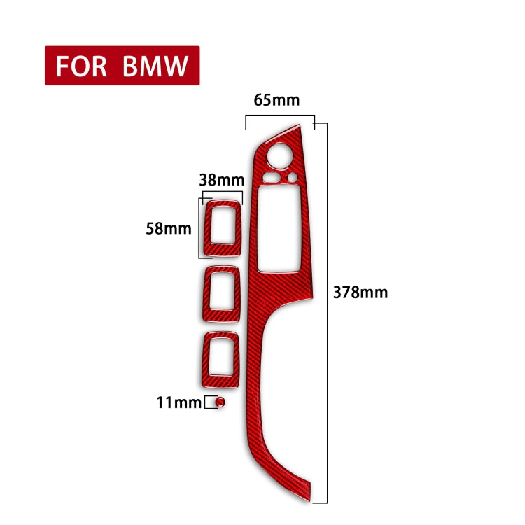 5 PCS Set for BMW 3 Series E90 Carbon Fiber Car Right Driving Lifting Panel Decorative Sticker with Folding, Diameter: 37.8cm(Red) - In Car by buy2fix | Online Shopping UK | buy2fix