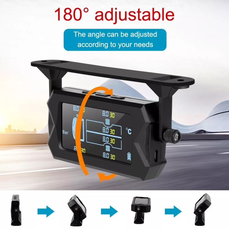 15Bar Solar Wireless Tire Pressure Monitoring System TPMS 6 External Sensors for 6-wheel Truck Bus - In Car by buy2fix | Online Shopping UK | buy2fix