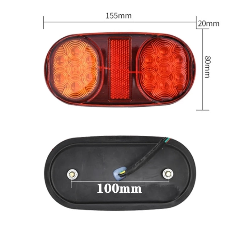 2 PCS 12-24V 14LED Car Oval Tail Light Side Lamp - In Car by buy2fix | Online Shopping UK | buy2fix