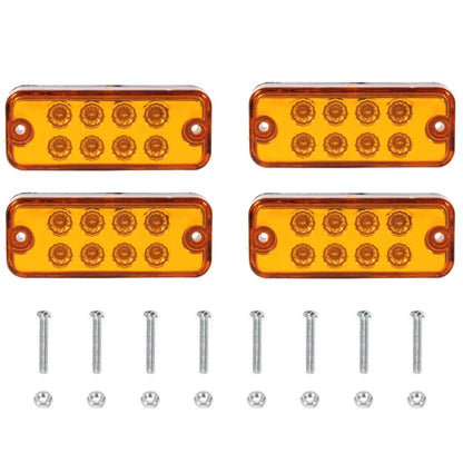 4 PCS 10-30V 8LED Car Tail Light Side Lamp (Yellow Light) - In Car by buy2fix | Online Shopping UK | buy2fix