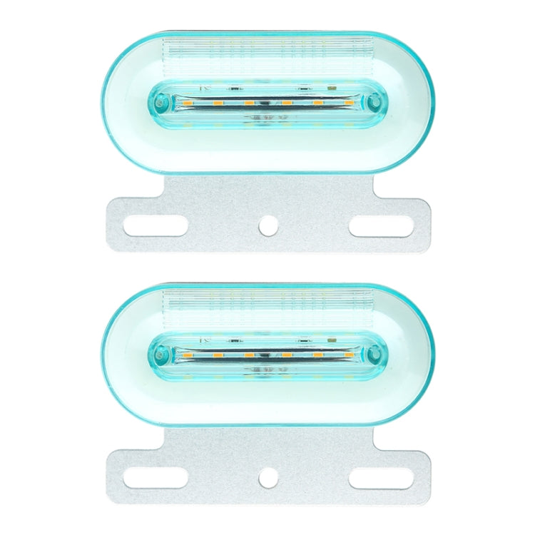 2 PCS 24V 12LED Car Oval Side Lamp (White Light) - In Car by buy2fix | Online Shopping UK | buy2fix