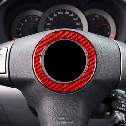 Car Carbon Fiber Steering Wheel Decorative Sticker for Toyota RAV4 2006-2013, Left and Right Drive (Red) - In Car by buy2fix | Online Shopping UK | buy2fix