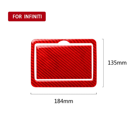 Car Carbon Fiber Rear Water Cup Holder Decorative Sticker for Infiniti Q50 2014-2020, Left and Right Drive(Red) - In Car by buy2fix | Online Shopping UK | buy2fix