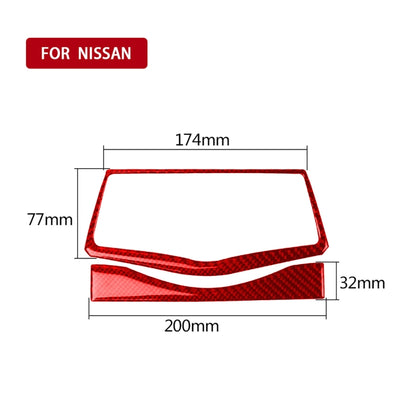 2 in 1 Car Carbon Fiber Multimedia Navigation Button Frame Decorative Sticker for Nissan 370Z / Z34 2009-, Left and Right Drive Universal (Red) - In Car by buy2fix | Online Shopping UK | buy2fix