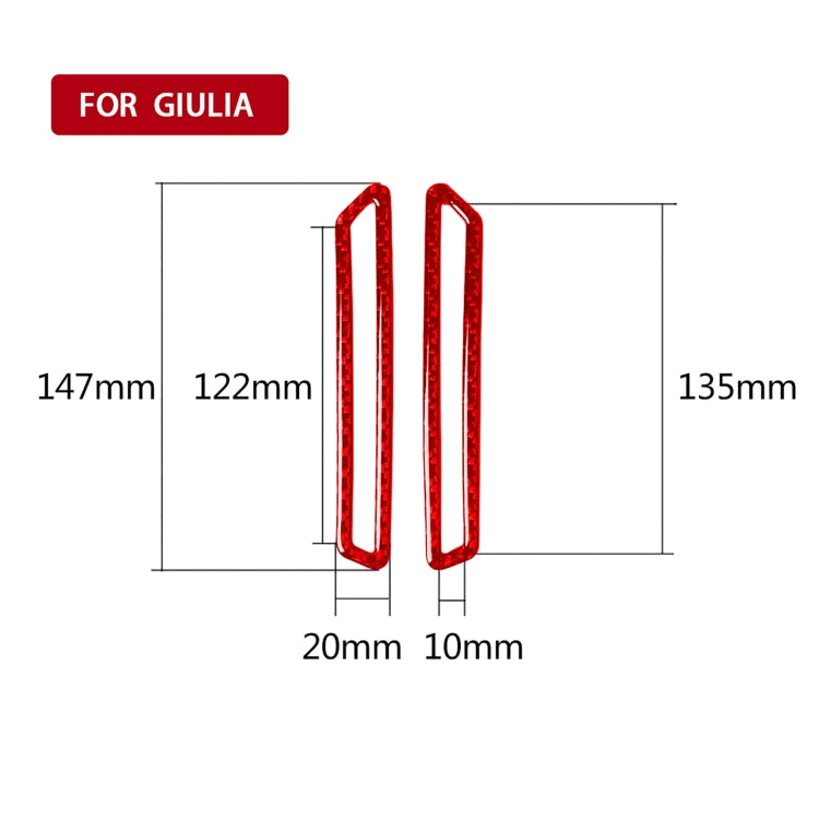 2 PCS / Set Carbon Fiber Car A-pillar Air Outlet Panel Decorative Sticker for Alfa Romeo Giulia 2017-2019,Left and Right Drive Universal (Red) - In Car by buy2fix | Online Shopping UK | buy2fix