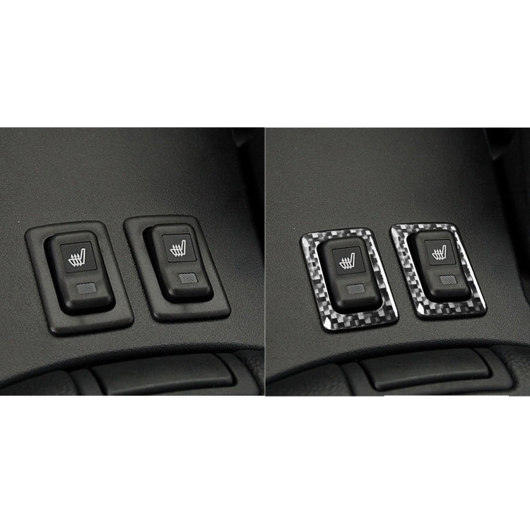 2 PCS Car Carbon Fiber Seat Heating Button Frame Decorative Sticker for Mazda RX8 2004-2008, Left and Right Drive Universal -  by buy2fix | Online Shopping UK | buy2fix