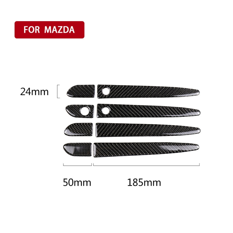 One Set Car Carbon Fiber Outside Door Handle with Smart Hole Decorative Sticker for Mazda CX-5 2017-2018, Right Drive -  by buy2fix | Online Shopping UK | buy2fix