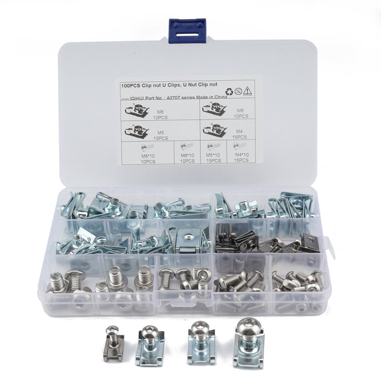 100 PCS B Nut Kit Spire Clips Zinc Speed Fasteners Lug Nuts - In Car by buy2fix | Online Shopping UK | buy2fix