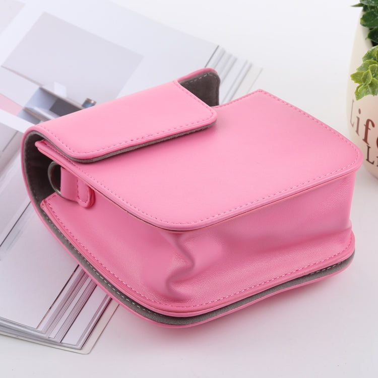 Retro Style Full Body Camera PU Leather Case Bag with Strap for FUJIFILM instax mini 9 / mini 8+ / mini 8(Pink) - Camera Accessories by buy2fix | Online Shopping UK | buy2fix