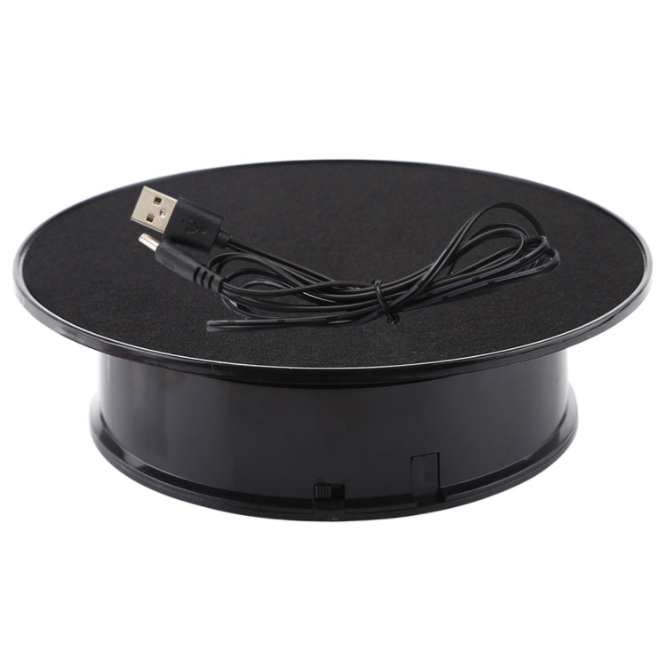20cm 360 Degree Electric Rotating Turntable Display Stand Photography Video Shooting Props Turntable, Load 1.5kg, Powered by Battery & USB(Black) - Camera Accessories by buy2fix | Online Shopping UK | buy2fix