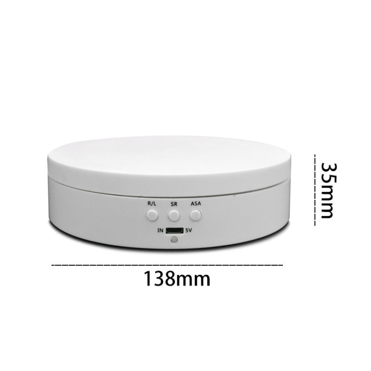 13.8cm USB Charging Smart 360 Degree Rotating Turntable Display Stand Video Shooting Props Turntable for Photography, Load 3kg(White) - Camera Accessories by buy2fix | Online Shopping UK | buy2fix