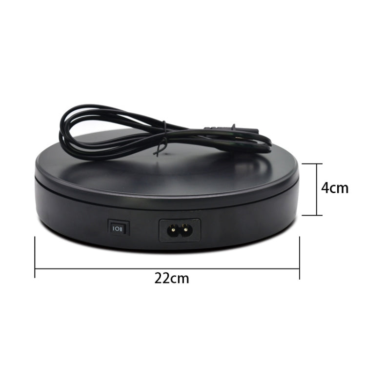 22cm Electric Rotating Turntable Display Stand Live Video Shooting Props Turntable Jewelry Shoes Display Platform (Black) - Camera Accessories by buy2fix | Online Shopping UK | buy2fix