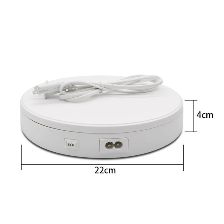 22cm Electric Rotating Turntable Display Stand Live Video Shooting Props Turntable Jewelry Shoes Display Platform (White) - Camera Accessories by buy2fix | Online Shopping UK | buy2fix