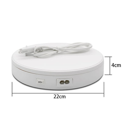22cm Electric Rotating Turntable Display Stand Live Video Shooting Props Turntable Jewelry Shoes Display Platform (White) - Camera Accessories by buy2fix | Online Shopping UK | buy2fix