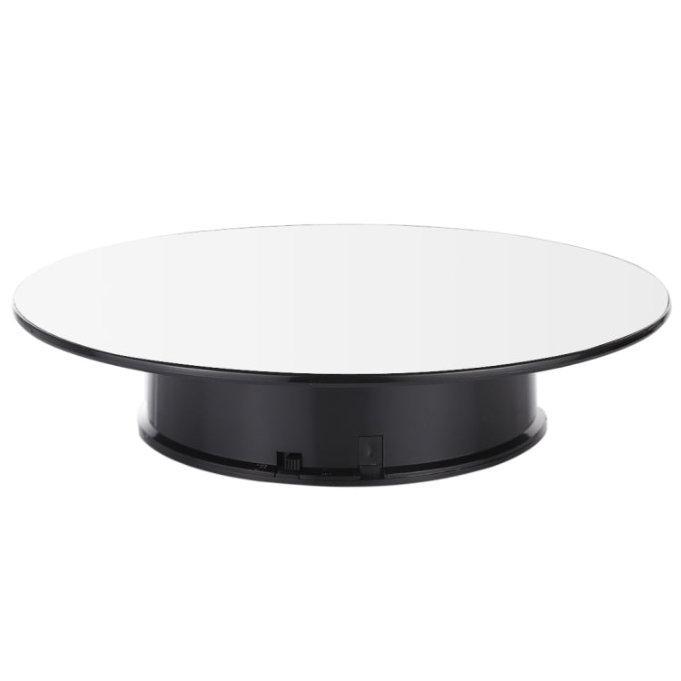 25cm 360 Degree Electric Rotating Mirror Surface Turntable Display Stand Video Shooting Props Turntable for Photography, Load 3kg, Powered by Battery(White + Black) - Camera Accessories by buy2fix | Online Shopping UK | buy2fix