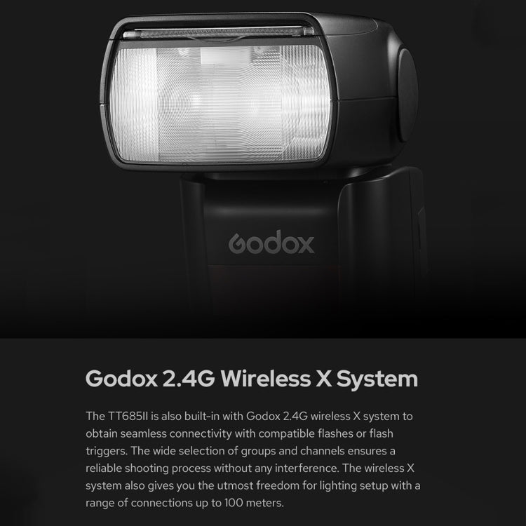 Godox TT685II-F 2.4GHz Wireless TTL HSS 1/8000s Flash Speedlite for FUJIFILM (Black) - Camera Accessories by Godox | Online Shopping UK | buy2fix