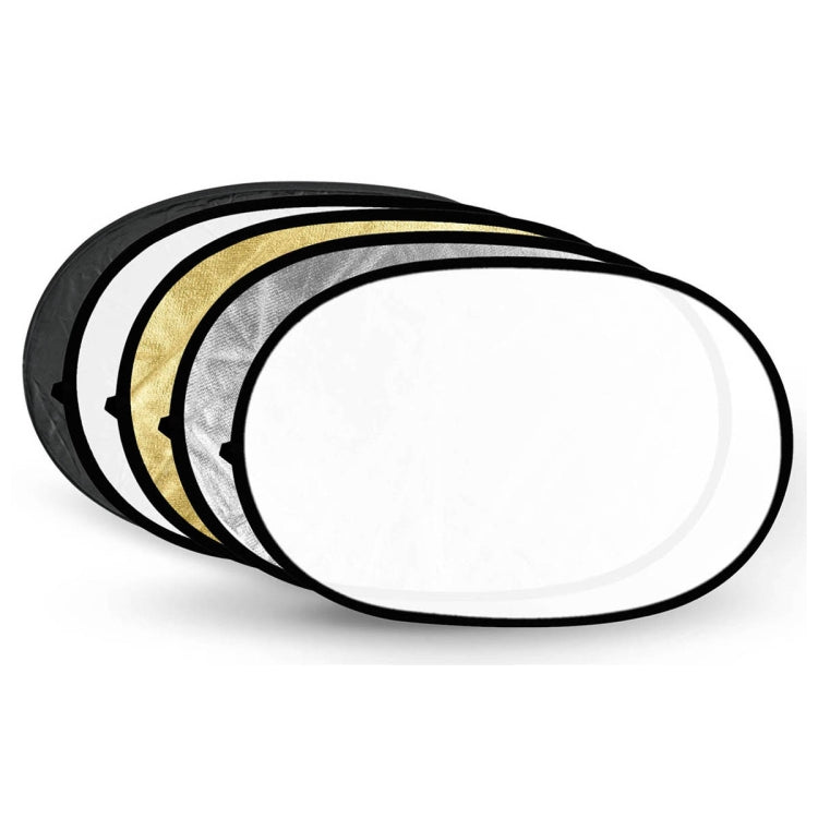 Godox FT05-1 150 x 200cm 5-in-1 Silver / Soft / Gold / White / Black Oval Folding Reflector Board - Camera Accessories by Godox | Online Shopping UK | buy2fix