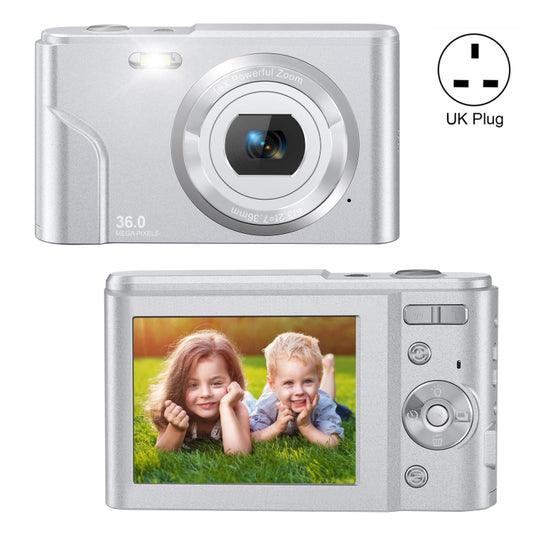 DC311 2.4 inch 36MP 16X Zoom 2.7K Full HD Digital Camera Children Card Camera, UK Plug (Silver) - Consumer Electronics by buy2fix | Online Shopping UK | buy2fix