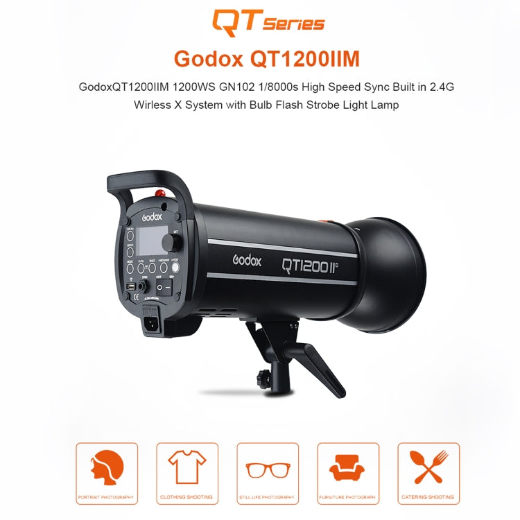 Godox QT1200IIM 1200Ws 1/8000s High Speed  Strobe Studio Flash Light(US Plug) - Shoe Mount Flashes by Godox | Online Shopping UK | buy2fix