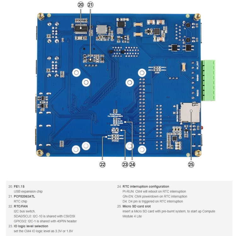 Waveshare Compute Module IO Board with PoE Feature (Type B) for Raspberry Pi all Variants of CM4 - LCD & LED Display Module by WAVESHARE | Online Shopping UK | buy2fix