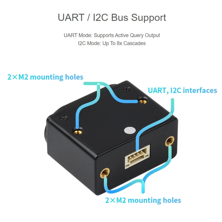 Waveshare TOF Laser Range Sensor (B), UART / I2C Bus (Black) - Modules Expansions Accessories by WAVESHARE | Online Shopping UK | buy2fix