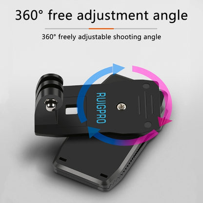 RUIGPRO 360 Degree Rotation Backpack Rec-Mounts Clip Clamp Mount + Phone Clamp for GoPro, Insta360, DJI and Other Action Cameras(Black) -  by RUIGPRO | Online Shopping UK | buy2fix