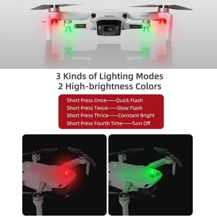 Sunnylife 2-Green + 2-Red Night Strobe LED Light Indicator Light for DJI Mavic 2 / Mini / Mavic Air 2 / FPV - Others by Sunnylife | Online Shopping UK | buy2fix